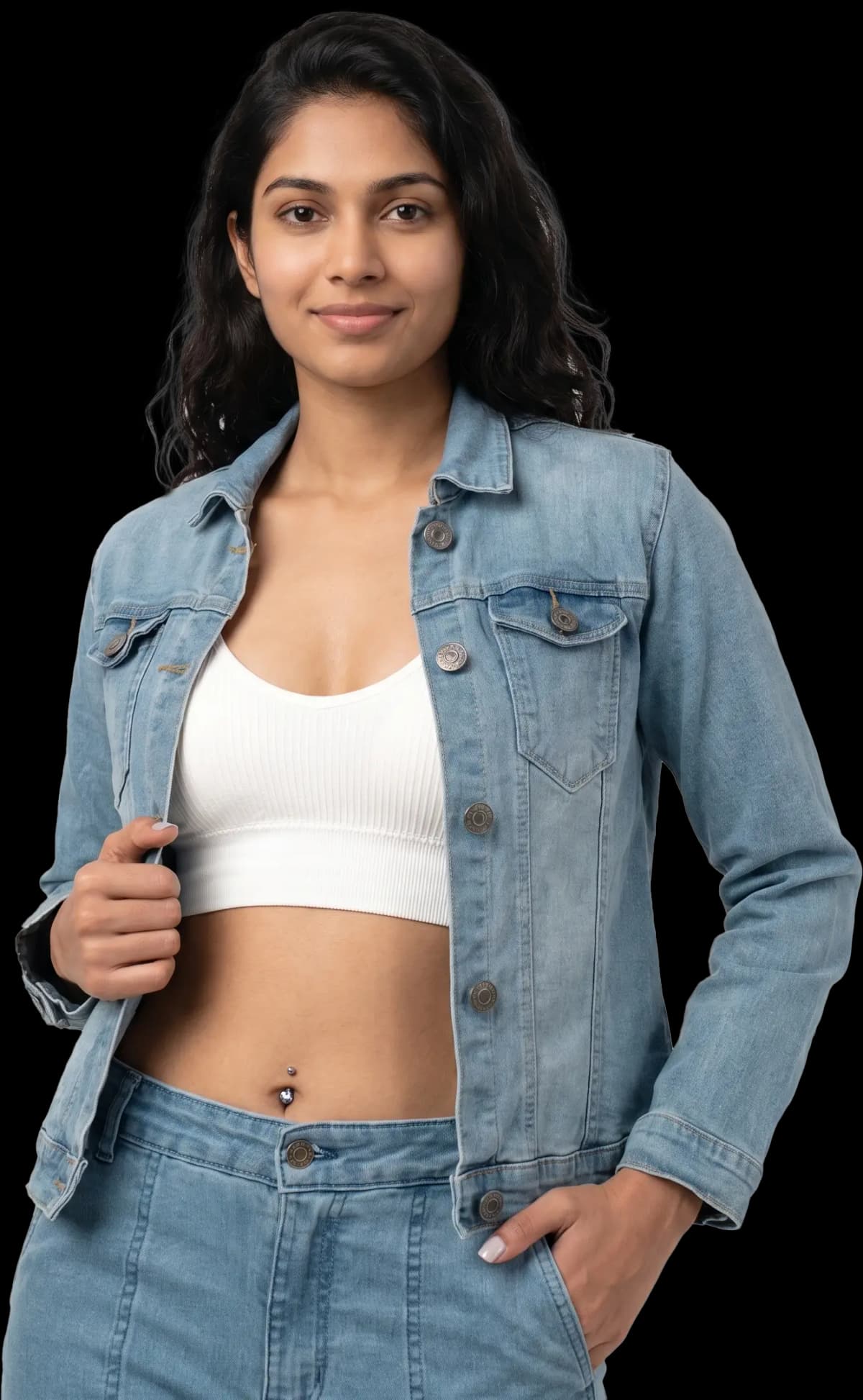Cobalt Denim Crop