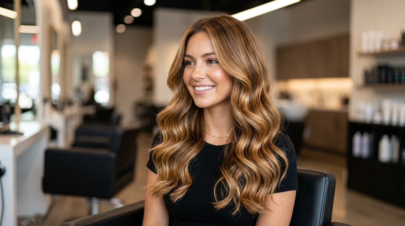 Dimensional Honey Caramel Balayage